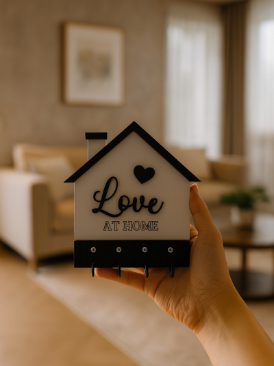 Love Home Yazılı Duvar Anahtarlık Askısı