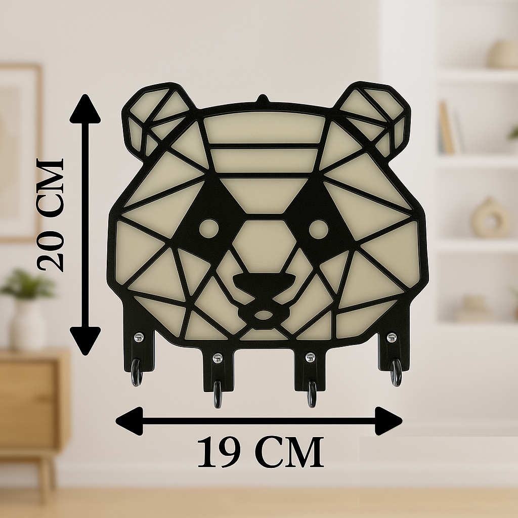 Panda Figürlü Duvar Anahtarlık Askısı - Görsel 3