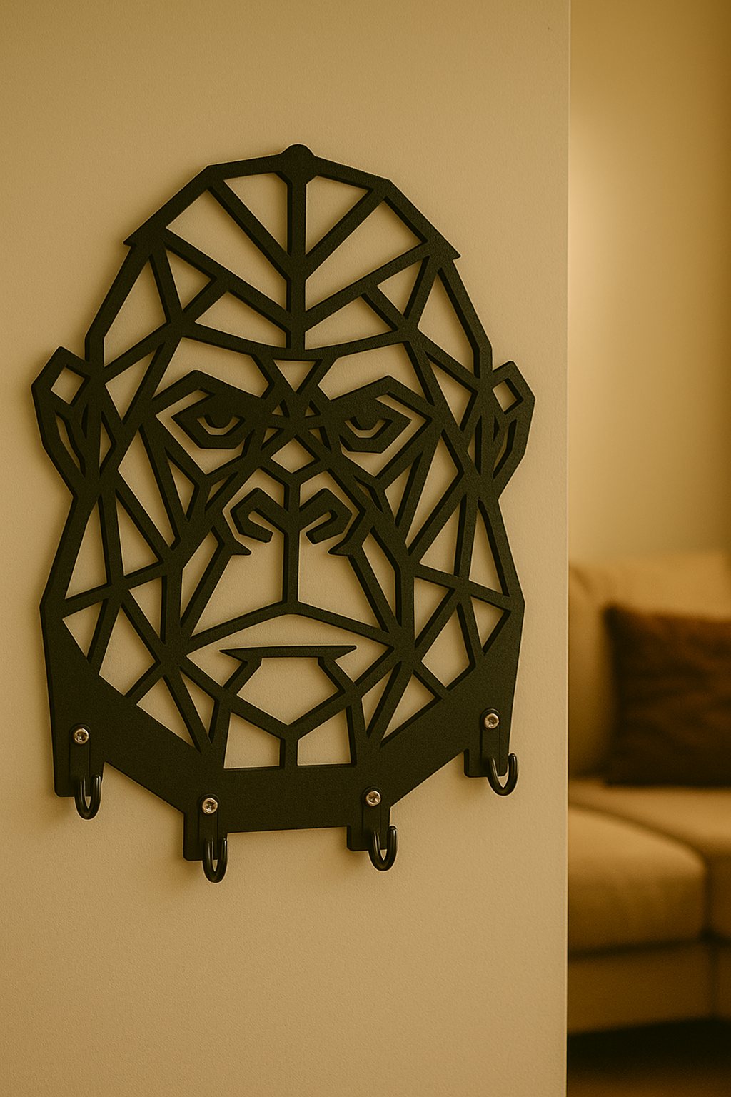 Goril Figürlü Duvar Anahtarlık Askısı - Görsel 5