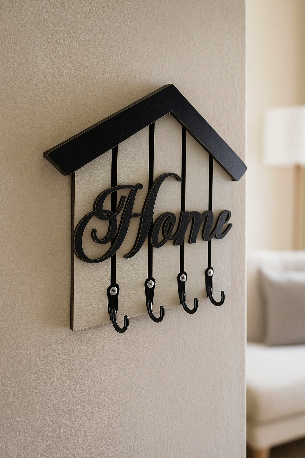 Home Yazılı Duvar Anahtarlık Askısı - Görsel 3