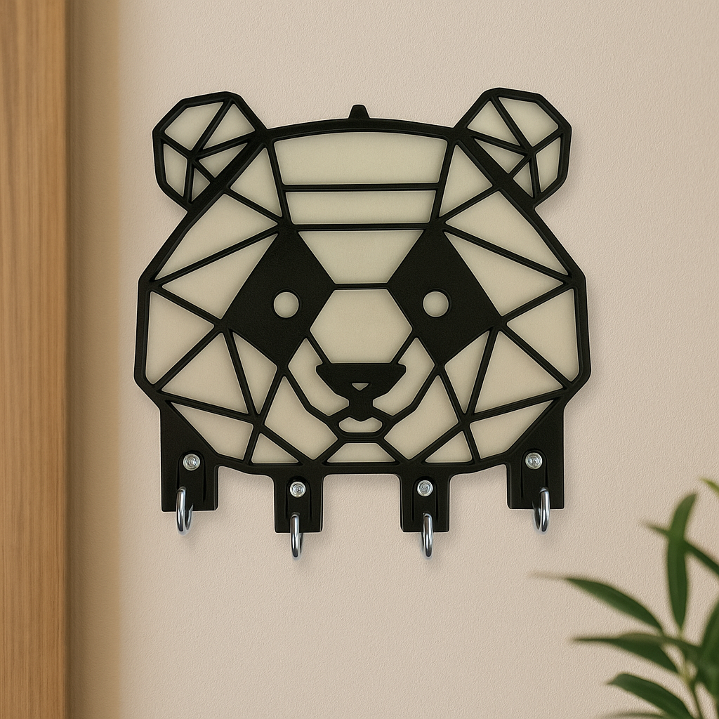 Panda Figürlü Duvar Anahtarlık Askısı - Görsel 4