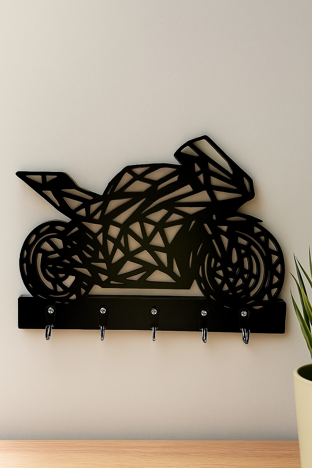 Motosiklet Figürlü Duvar Anahtarlık Askısı - Görsel 4