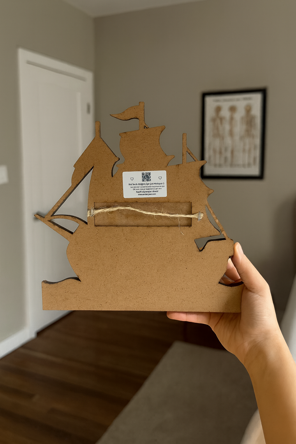 Gemi Figürlü Duvar Anahtarlık Askısı - Görsel 7